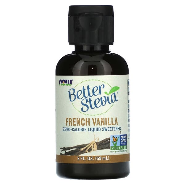 NOW Foods, Жидкий подсластитель Better Stevia, французская ваниль, 59 мл