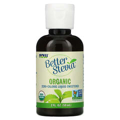 NOW Foods, Organic Better Stevia, Zero-Calorie Liquid Sweetener, 2 fl oz (59 ml)