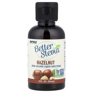 NOW Foods, Better Stevia®, Zero-Calorie Liquid Sweetener, Hazelnut, 2 fl oz (59 ml)