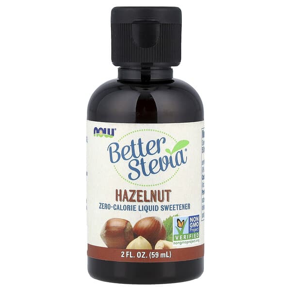 NOW Foods, Better Stevia, бескалорийный жидкий подсластитель, фундук, 59 мл (2 жидк. унции)