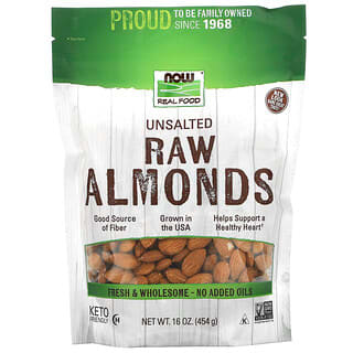 NOW Foods, Real Food, Raw Almonds, Unsalted, 16 oz (454 g)
