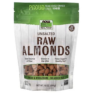 NOW Foods, Real Food, Raw Almonds, Unsalted, 16 oz (454 g)