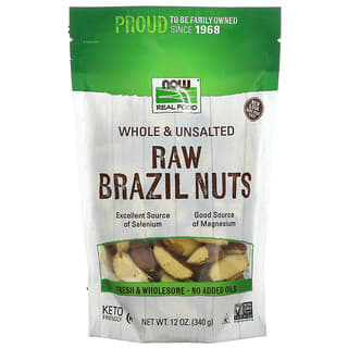 NOW Foods, Real Food, цельные необработанные бразильские орехи, несоленые, 340 г (12 унций)