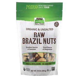 NOW Foods, Real Food، جوز برازيلي عضوي، غير مملح، 10 أونصة (284 جم)