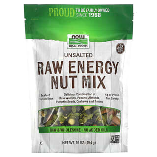 NOW Foods, Real Food, Raw Energy Nut Mix, sin sal, 16 onzas (454 gramos)