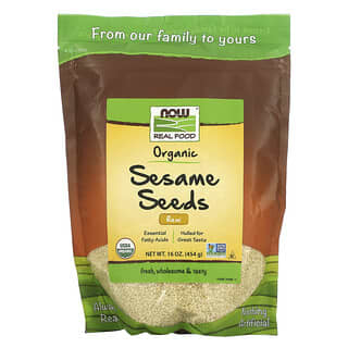 NOW Foods, Real Food, Organic Raw Sesame Seeds, 16 oz (454 g)