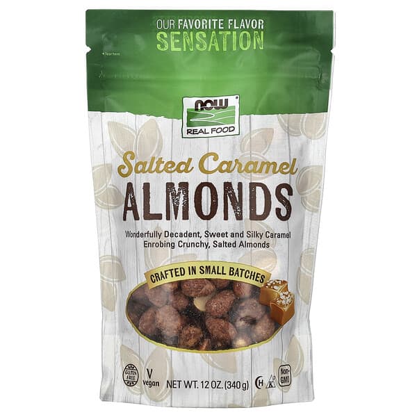 NOW Foods, Almonds, Salted Caramel, 12 oz (340 g)