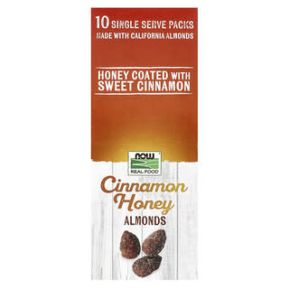 NOW Foods, Cinnamon Honey Almonds, Zimt-Honig-Mandeln, 10 Einzelportionspackungen, 35 g (1,25 oz.) Päckchen