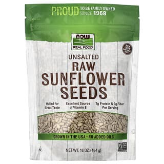 NOW Foods‏, Real Food, זרעי חמניות גולמיים, לא מומלחים, 454 גרם (16 אונקיות)