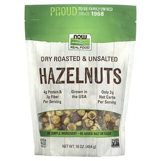 NOW Foods, Hazelnuts, Dry Roasted & Unsalted, 16 oz (454 g)