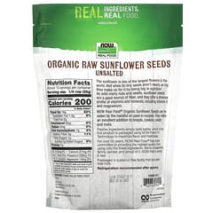 NOW Foods, Real Food, Semillas de girasol orgánico crudas, Sin sal, 454 g (16 oz)
