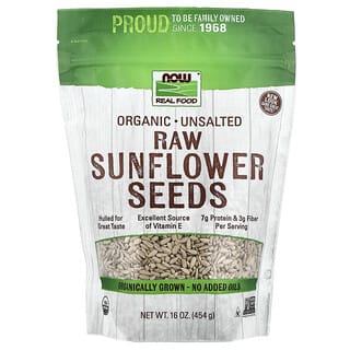 NOW Foods, Organic Raw Sunflower Seeds, Unsalted, 16 oz (454 g)