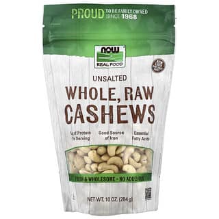 NOW Foods, Real Food, цельные сырые кешью, несоленые, 284 г (10 унций)