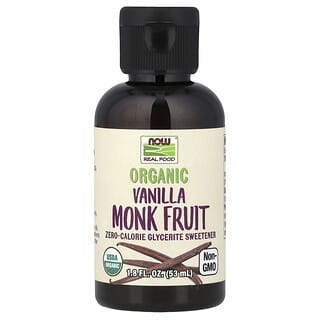 NOW Foods, Real Food，有機羅漢果，液體甜味劑，香草，1.8 盎司（53 毫升）
