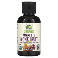 NOW Foods, Organic Amaretto Monk Fruit, Zero-Calorie Liquid Sweetener, 1.8 fl oz (53 ml)