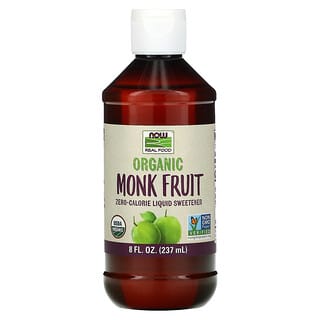 NOW Foods, Real Food, Organic Monk Fruit, Zero-Calorie Liquid Sweetener, 8 fl oz (237 ml)