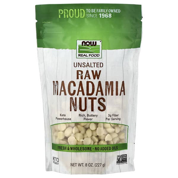 NOW Foods, Real Food, Raw Macadamia Nuts, Unsalted, 8 oz (227 g)