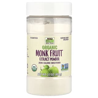 NOW Foods, Organic Monk Fruit Extract por, nulla kalóriatartalmú édesítőszer, 3,7 uncia (105 g)