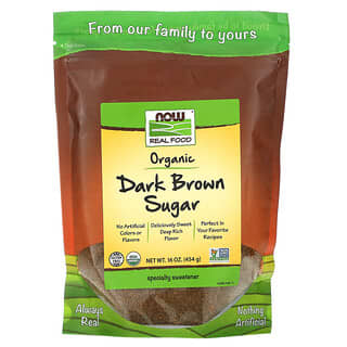 NOW Foods, Real Food, Organic Dark Brown Sugar, 16 oz (454 g)