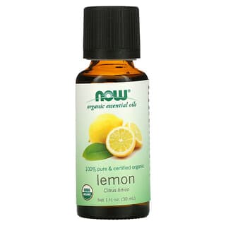 NOW Foods, Organic Essential Oils, Lemon, 1 fl oz (30 ml)