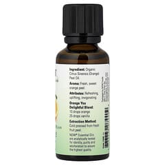 オーガニックオイル、精油 オーガニックエッセンシャルオイル, オレンジ, 1 fl oz (30 ml)