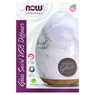 NOW Foods, Solutions, Glass Swirl USB Oil Diffuser, 1 Diffuser