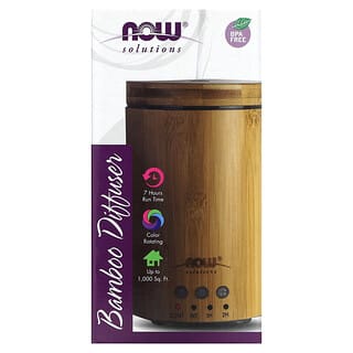 NOW Foods, Solutions, ультразвуковой диффузор масла из натурального бамбука, 1 диффузор