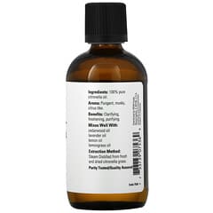 NOW Foods, エッセンシャルオイル、シトロネラ、4オンス (118 ml)