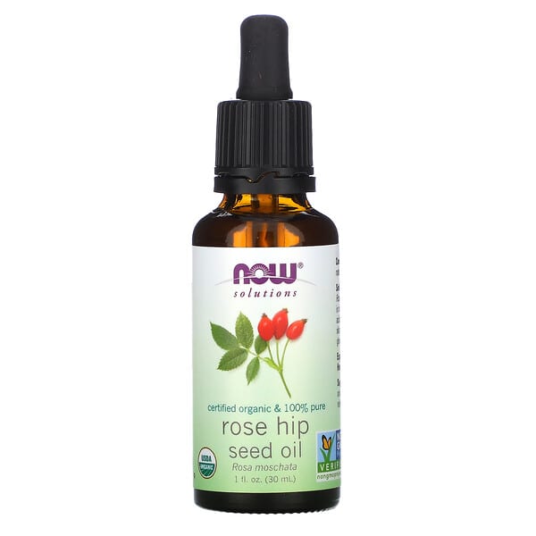 NOW Foods, Solutions, Certified Organic Rose Hip Seed Oil, 1 fl oz (30 ml)