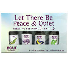 NOW Foods, Let There Be Peace & Quiet, Relaxing Essential Oils Kit, 4 Bottles, 1/3 fl oz (10 ml) Each
