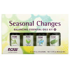 NOW Foods, Seasonal Changes, Balancing Essential Oils Kit, 4 Bottles, 1/3 fl oz. (10 ml) Each