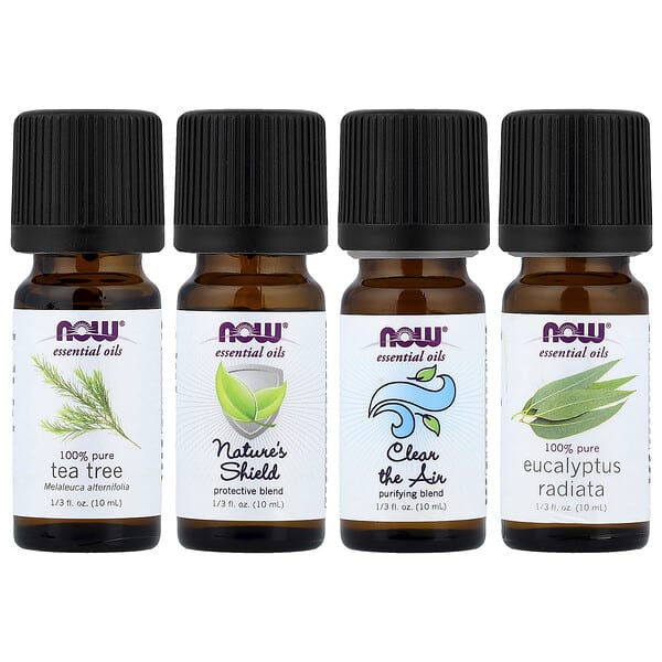 NOW Foods, Solutions, 계절 변화, 밸런싱 에센셜 오일 키트, 병 4개, 1/3fl oz. 개당 10ml
