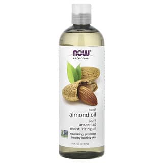 NOW Foods, Solutions, Sweet Almond Oil, Pure Moisturizing Oil, Unscented, 16 fl oz (473 ml)