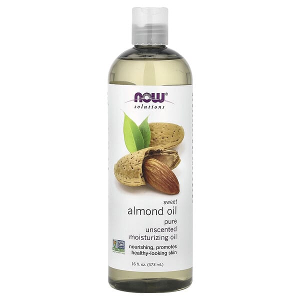 NOW Foods, Sweet Almond Oil, 100% Pure Moisturizing Oil, Unscented, 16 fl oz (473 ml)