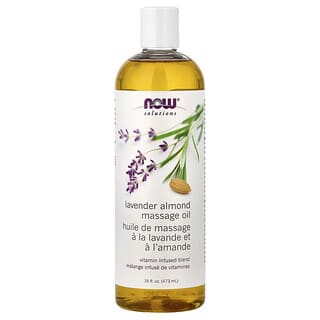 NOW Foods, Oplossingen, lavendel-amandelmassageolie, 473 ml
