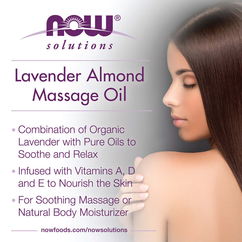 NOW Foods, Solutions, Lavender Almond Massage Oil, 16 fl oz (473 ml)
