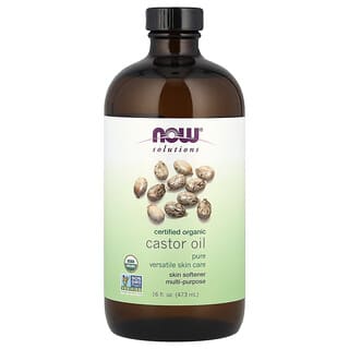 NOW Foods, Solutions, Certified Organic Castor Oil, 16 fl oz (473 ml)