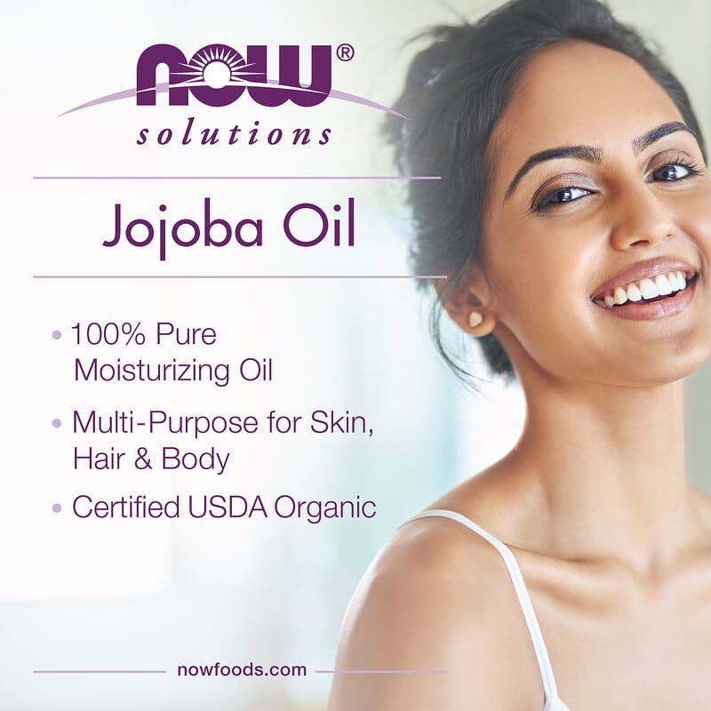 NOW Foods, Solutions, Certified Organic Jojoba Oil, 4 fl oz (118 ml)