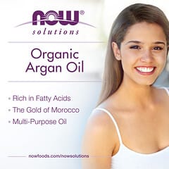 NOW Foods, Solutions, Certified Organic & 100% Pure Argan Oil, 4 fl oz (118 ml)
