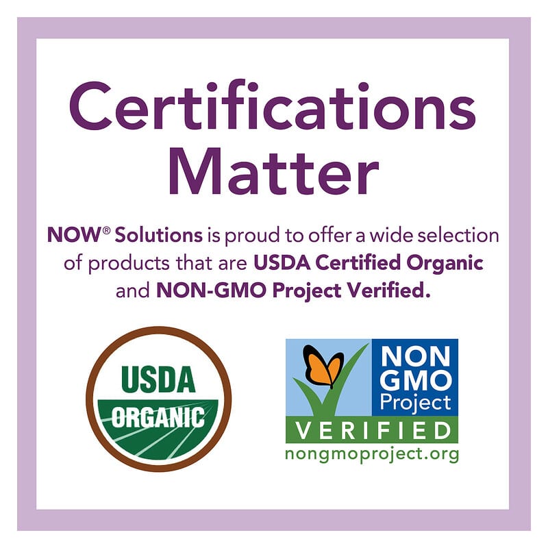NOW Foods, Solutions, Certified Organic & 100% Pure Argan Oil, 4 fl oz (118 ml)