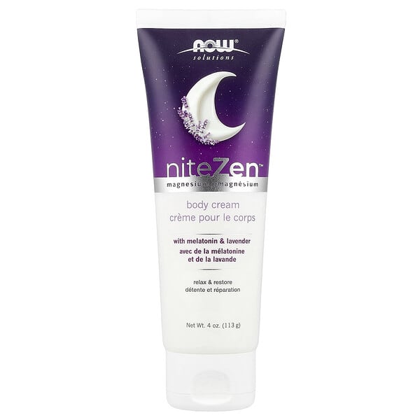NOW Foods, Solutions, NiteZen™ 마그네슘 바디 크림, , 113g(4oz)