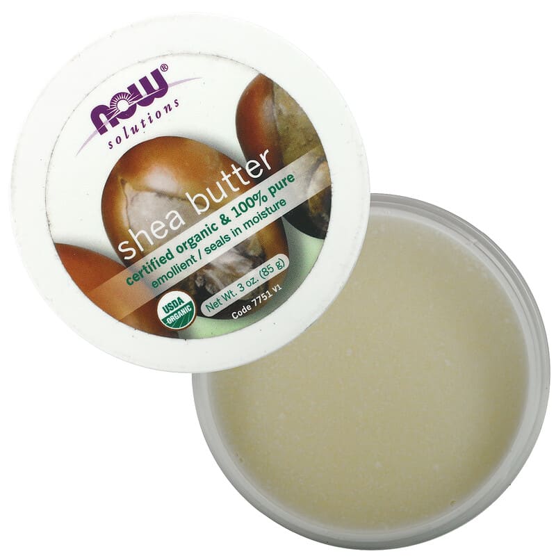 NOW Solutions Bio-Sheabutter – 85 Ml Reisegröße, Zertifizierte Bio-Qualität, Für Extrem Trockene Und Raue Haut, Vegan Und Pflegend