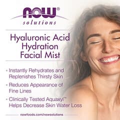 NOW Foods, Solutions, Hyaluronic Acid Hydration Facial Mist, 4 рідких унції (118 мл)