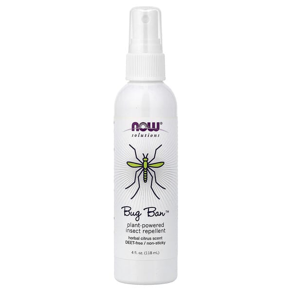 NOW Foods, Bug Ban™, Plant-Powered Insect Repellent, Herbal Citrus, 4 fl oz (118 ml)