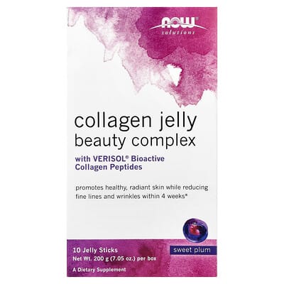 Norland NOW Foods, Solutions, Collagen Jelly Beauty Complex, Sweet Plum, 10 Jelly Sticks, 0.705 oz (20 g) Each supplement Uganda UGX 54837