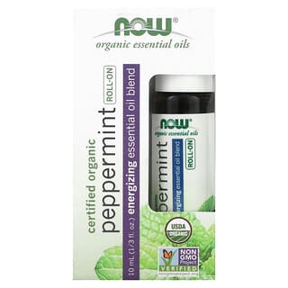 NOW Foods, Certified Organic Peppermint Roll-On, 1/3 fl oz (10 ml)