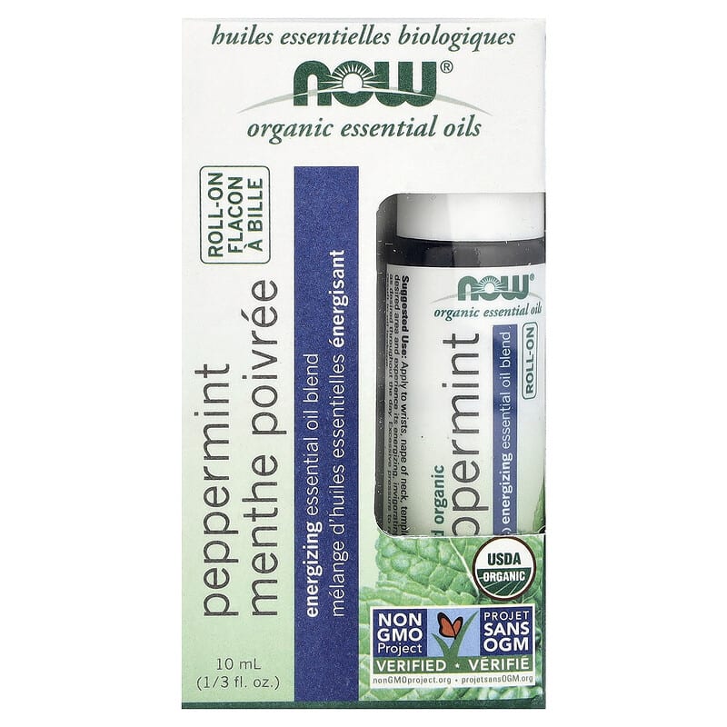 オーガニック エッセンシャルオイル、ペパーミント ロールオン、10ml