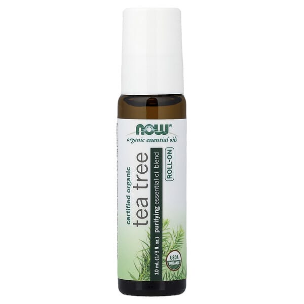 NOW Foods, Organic Essential Oils, Tea Tree Roll-On, 1/3 fl oz (10 ml)