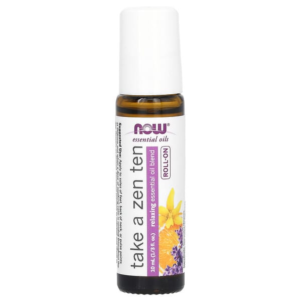 NOW Foods, 에센셜 오일, 테이크 어 젠 텐 롤온, 10ml(1/3fl oz)