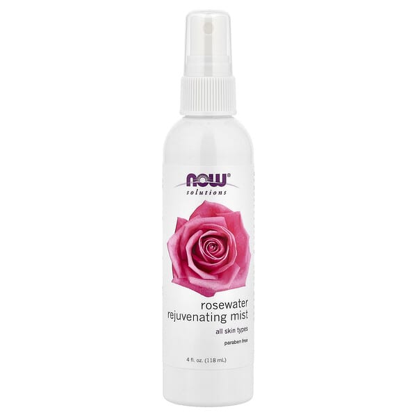 NOW Foods, Solutions, Bruma rejuvenecedora de agua de rosas, Para todo tipo de piel, 118 ml (4 oz. líq.)